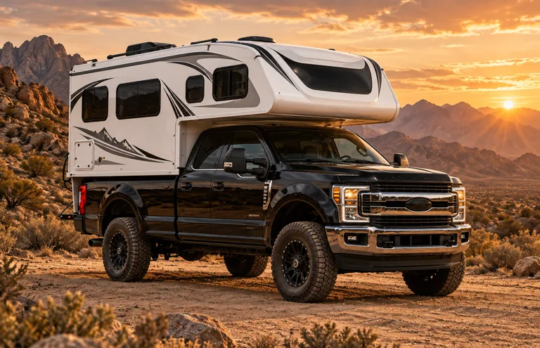 Pickup camper or truck bed camper platform